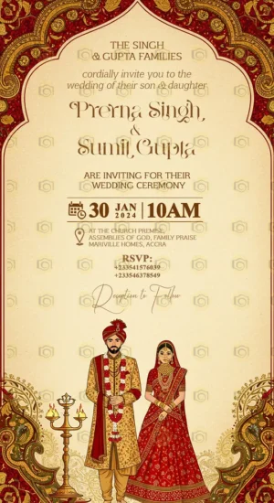 Artistic Indian Wedding Invitation Card Highlighting Traditional Themes And Vibrant Designs